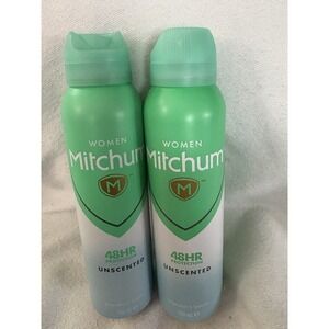 NEW Mitchum Deodorant Women Spray 48hr Unscented Antiperspirant 150ml 2 Pack